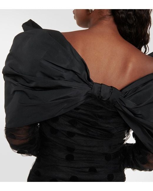 Vestido corto en tul de lunares Nina Ricci de color Black