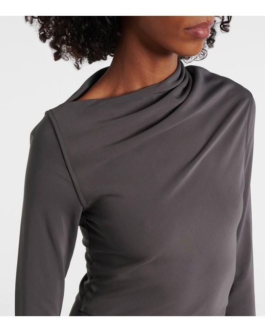 Vestido Midi De Jersey Drapeado Totême  de color Gray