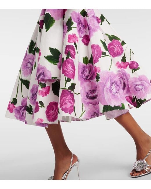 Vestido Camisero Midi De Algodon Floral Erdem de color Pink