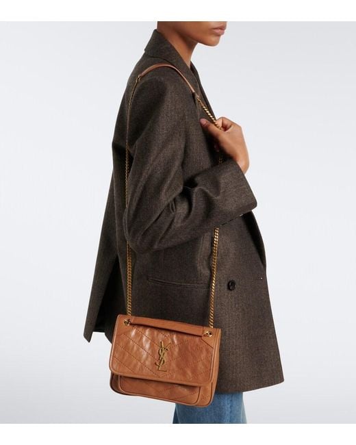 Saint Laurent Brown Niki Small Leather Shoulder Bag