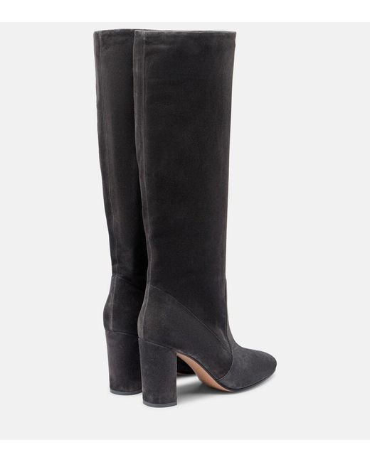 Gianvito Rossi Black Glen 85 Suede Knee-High Boots