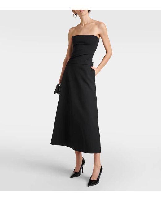 Wardrobe NYC Black Virgin Wool Midi Skirt