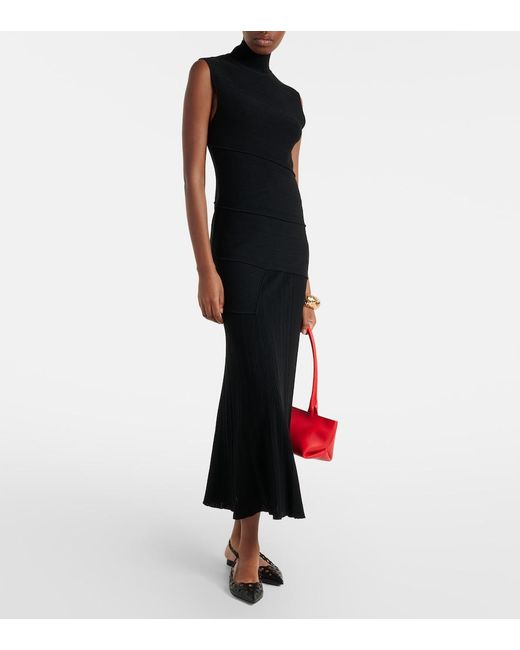 Gianvito Rossi Black Cutout Leather Slingback Flats