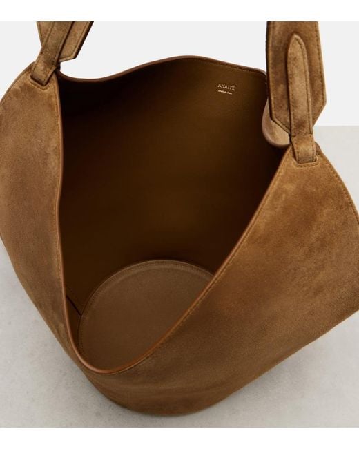 Khaite Brown Tote Bag Lotus Small Aus Veloursleder