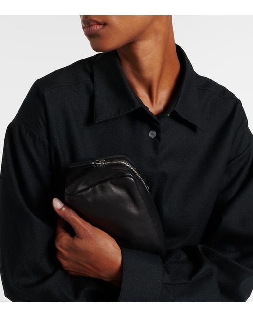 The Row Black Astra Leather Pouch