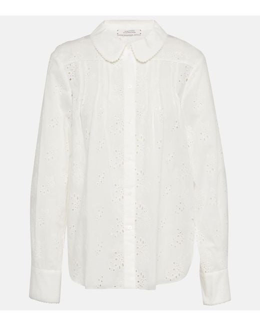 Camisa Ease de algodon bordada Dorothee Schumacher de color White