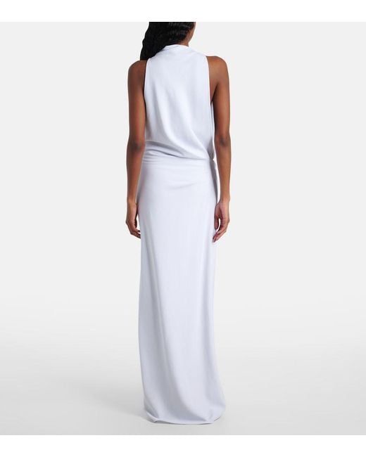 Proenza Schouler White Devyn Crepe Draped Maxi Dress