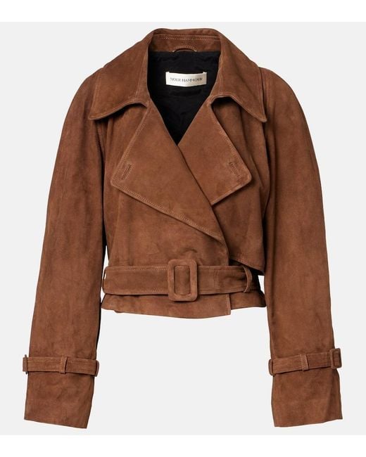 Trench-Coat Raccourci Hatti En Daim Nour Hammour en coloris Brown