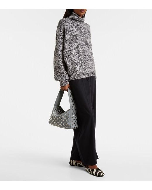 Khaite Metallic Elena Medium Studded Suede Shoulder Bag