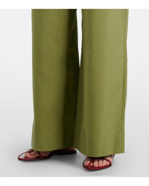 Jonathan Simkhai Green Arden Cotton-Blend Wide-Leg Pants