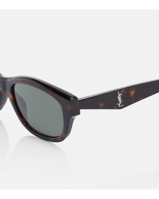Saint Laurent Brown Monogram Rectangular Sunglasses