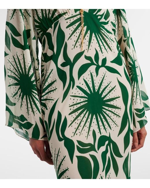 Cala De La Cruz Green Odele Printed Maxi Dress