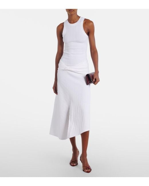 Victoria Beckham White Cotton-Blend Tank Top