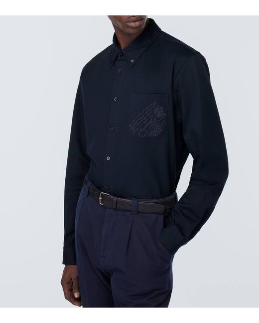 Camisa de algodon Berluti de hombre de color Blue