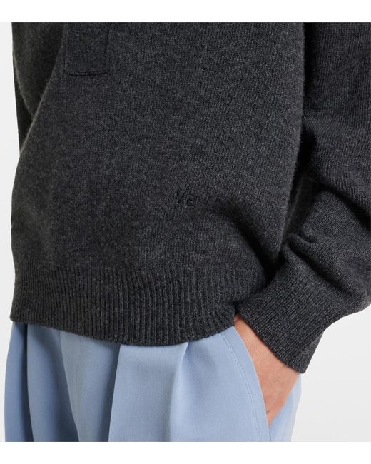 Victoria Beckham Black Genevieve Wool And Cashmere Polo Sweater