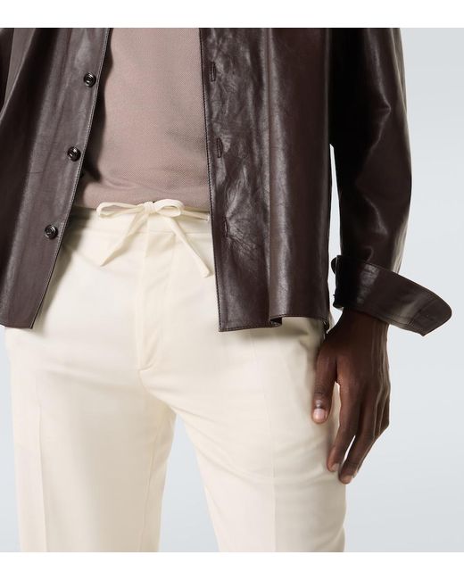 Lardini White Virgin Wool Tapered Pants for men