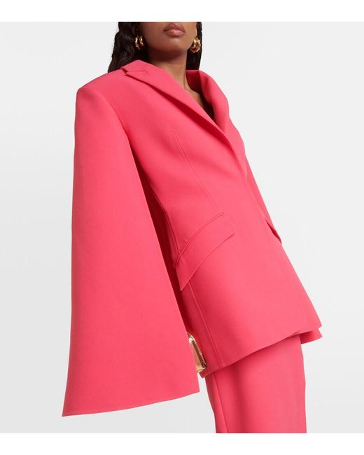 Safiyaa Pink Hadley Caped Blazer