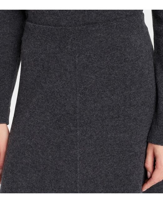 Jardin Des Orangers Black Wool And Cashmere Midi Skirt