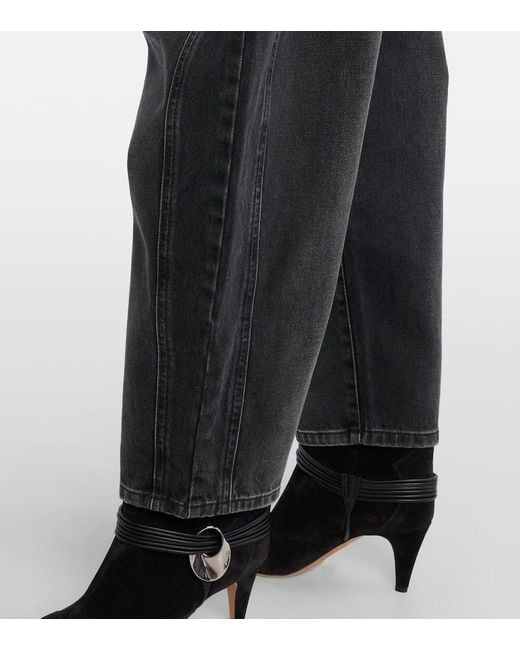 Isabel Marant Blue Mid-Rise Barrel Jeans Oriane