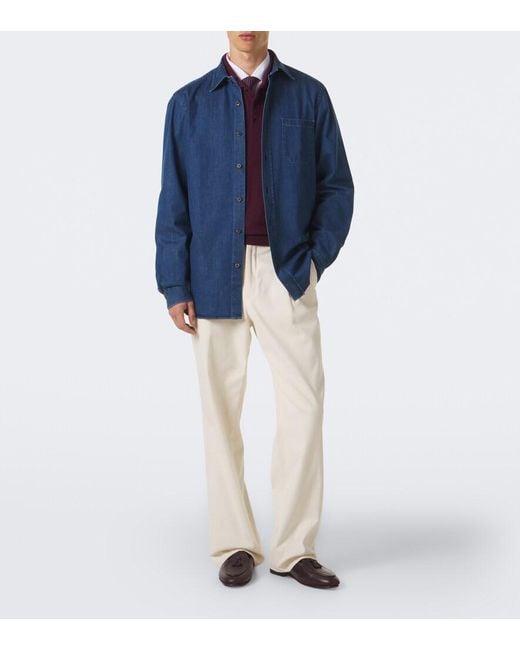 Rubinacci Blue Denim Shirt for men