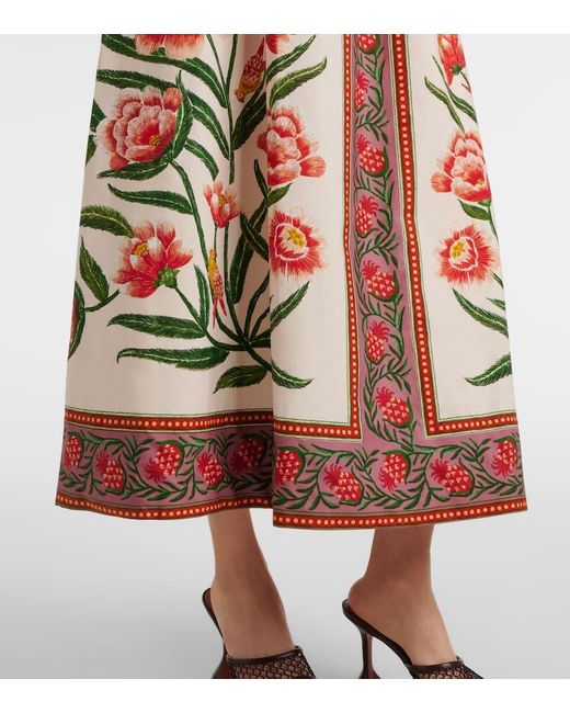 Jupe Midi En Coton Imprime Farm Rio en coloris White