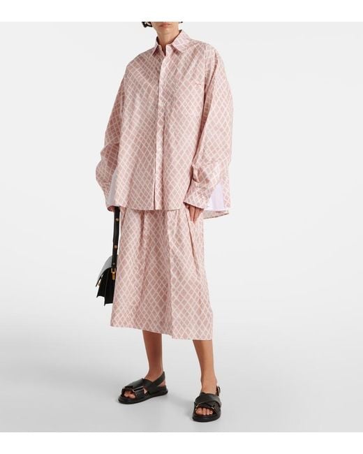 Marni Pink Checked Cotton Poplin Shirt
