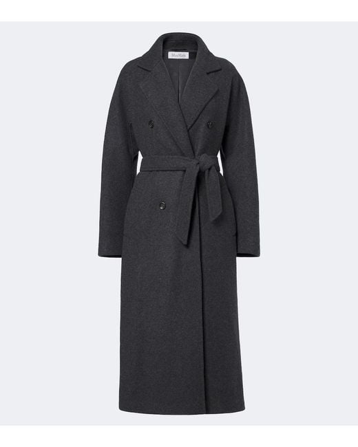 Max Mara Black Cashmere Wrap Coat