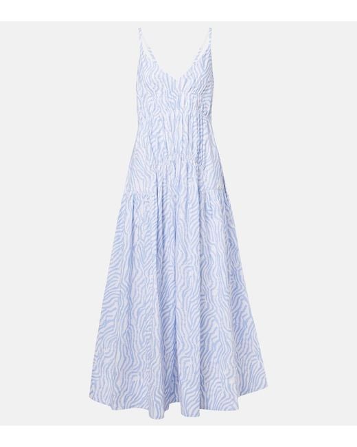 Proenza Schouler Blue Label Michelyn Printed Cotton-Blend Maxi Dress