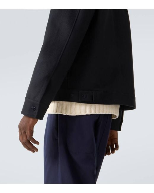 Stone Island Black Ghost Wool-Blend Flannel Jacket for men