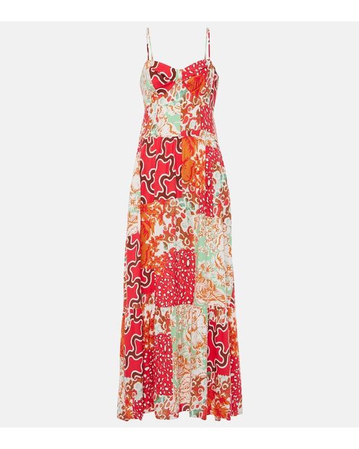 Diane von Furstenberg Red Etta Floral Maxi Dress