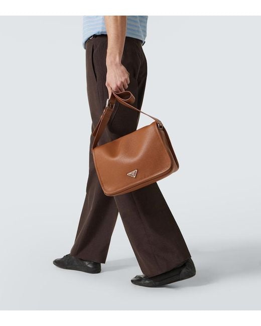 Prada Crossbody Bag Aus Leder in Brown für Herren