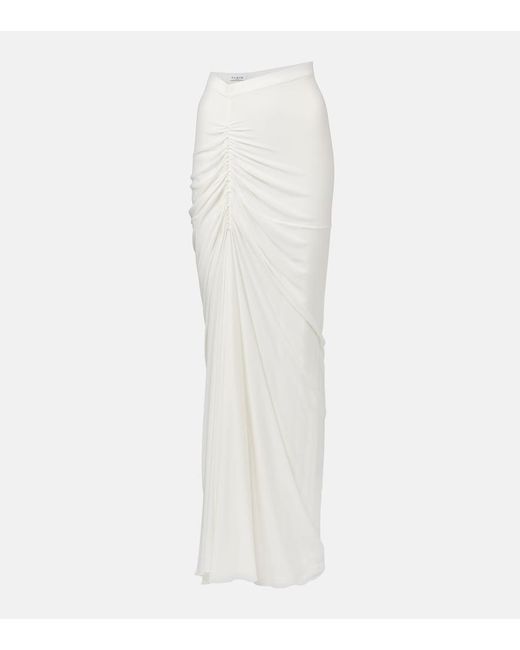 Alaïa White Draped Jersey Maxi Skirt