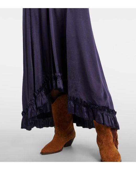 Isabel Marant Blue Dolores Ruffled Dress