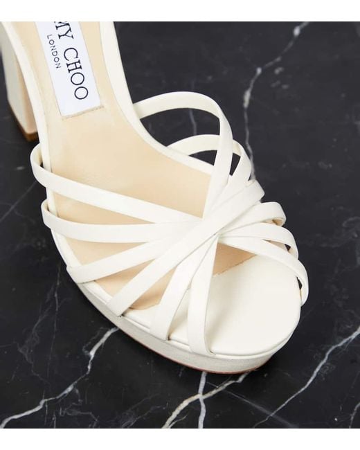 【23AW NEW】Jimmy Choo / Isra 120 プラットフォームサンダル Jimmy Choo - Isra 120 leather platform sandals Jimmy Choo