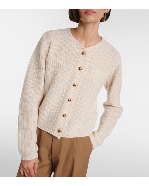 Jardin Des Orangers Natural Wool And Cashmere Cardigan