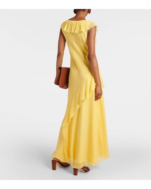 Polo Ralph Lauren Yellow Ruffled Maxi Dress