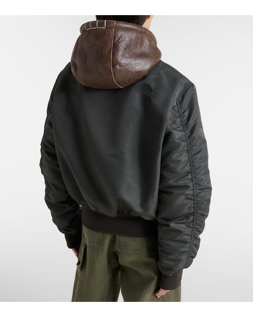 J.W. Anderson Black Shearling-Trimmed Bomber Jacket