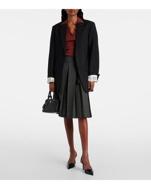 Prada Black Slingback-Pumps Aus Leder