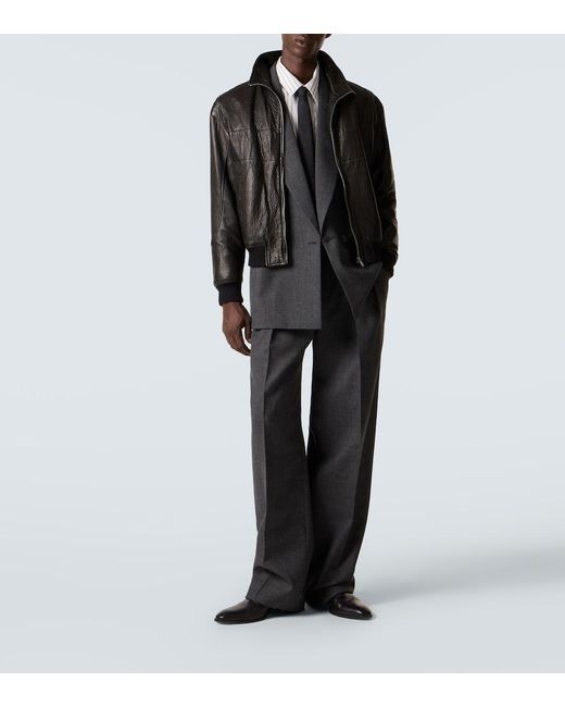 Saint Laurent Black Double-Breasted Wool Blazer for men