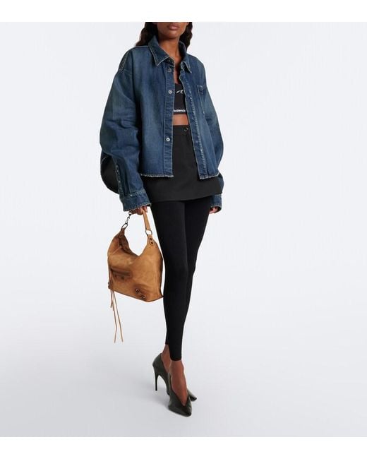 Balenciaga Brown Le City Small Suede Shoulder Bag