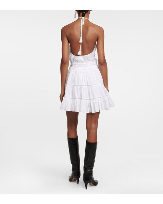 Isabel Marant White Lioline Cotton-Blend Gauze Mini Skirt