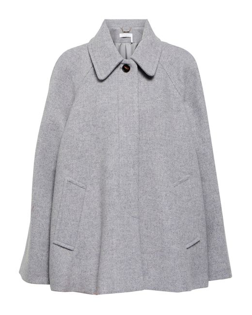Chloé Chloe Wool-blend Coat in Gray | Lyst