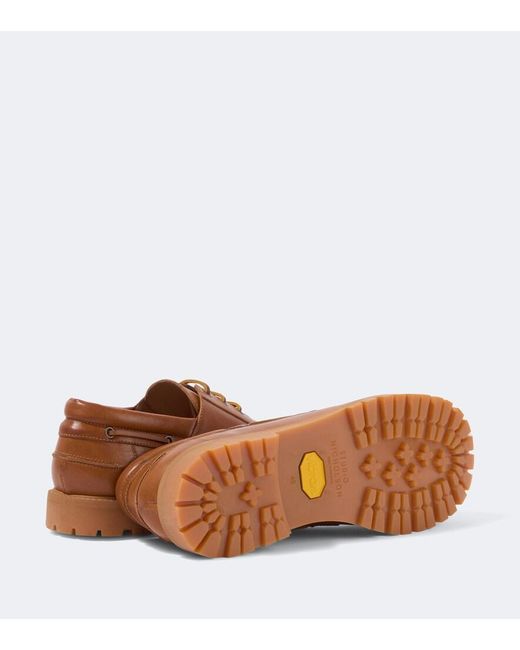 Studio Nicholson Brown Gusto Leather Boat Shoes for men