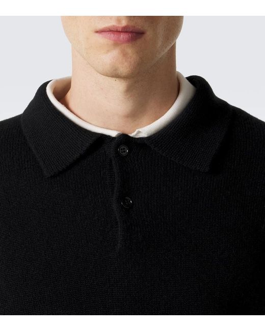 Lisa Yang Black Rufus Cashmere Polo Sweater for men
