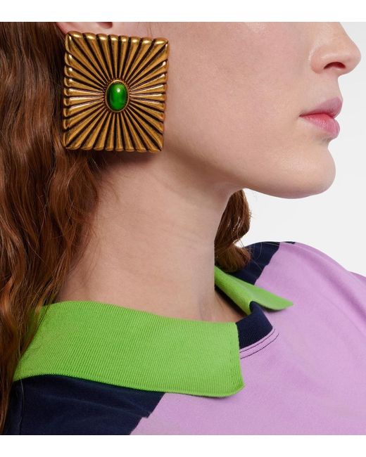 Versace Metallic Circe Embellished Earrings
