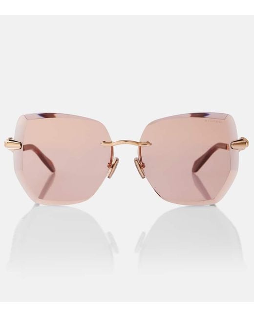 BVLGARI Pink Oversize-Sonnenbrille Serpenti Viper