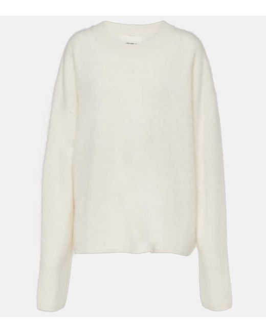 Lisa Yang White Natalia Brushed Cashmere Sweater