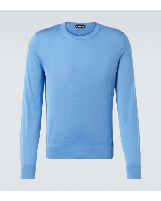 Tom Ford Blue Silk Sweater for men