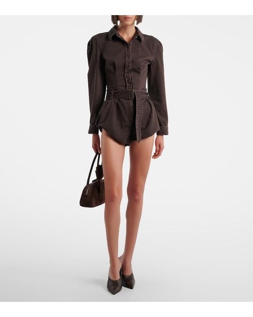 Magda Butrym Black Belted Cotton Canvas Shorts