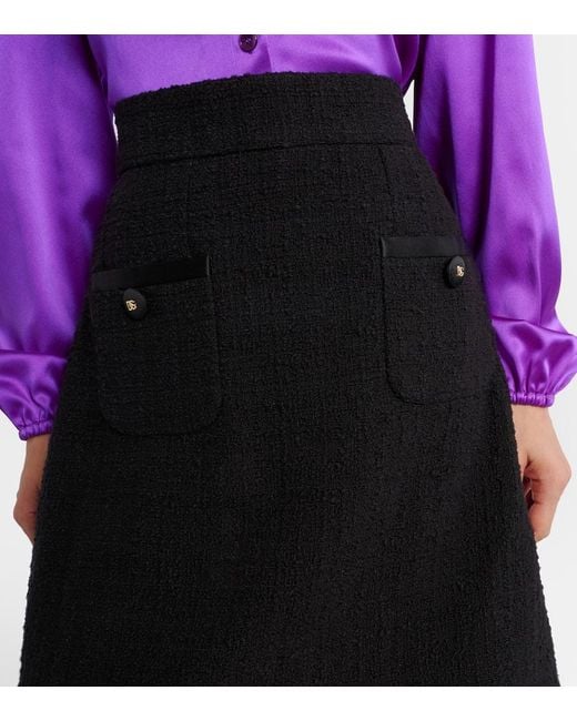 Dolce & Gabbana Black Minirock Aus Einem Baumwollgemisch